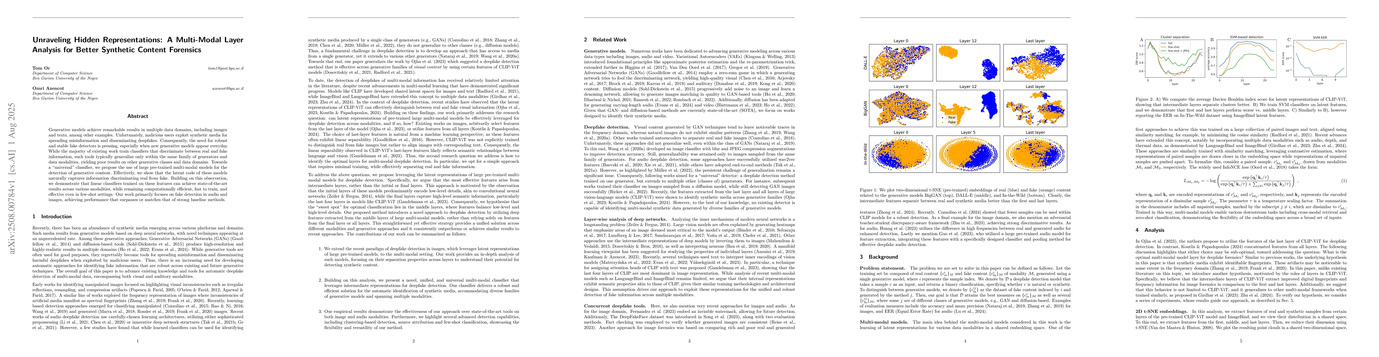 Thumbnail for Unraveling Hidden Representations: A Multi-Modal Layer Analysis for
  Better Synthetic Content Forensics