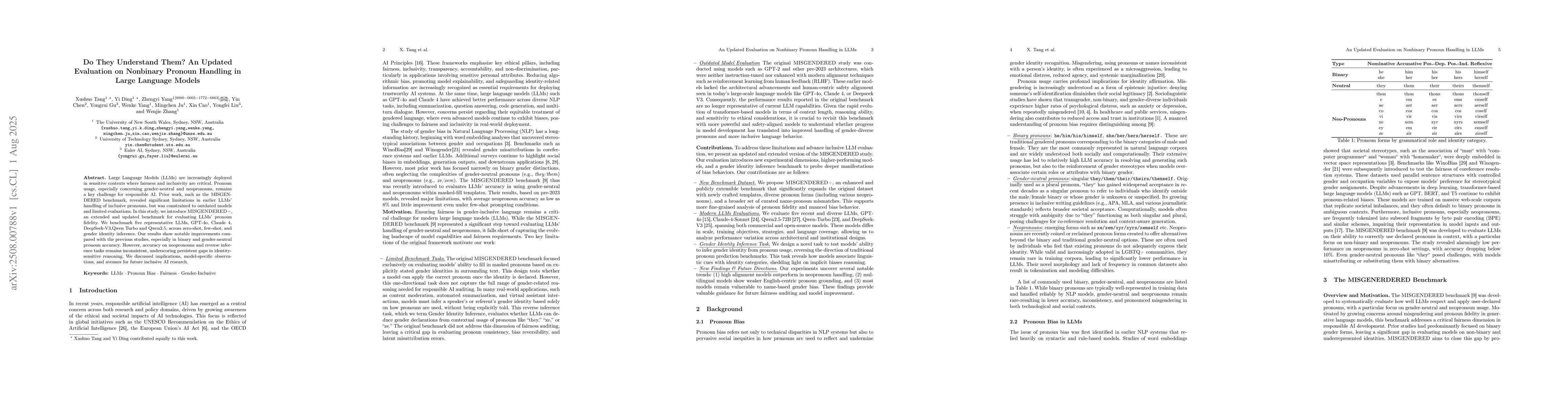 Thumbnail for Do They Understand Them? An Updated Evaluation on Nonbinary Pronoun
  Handling in Large Language Models