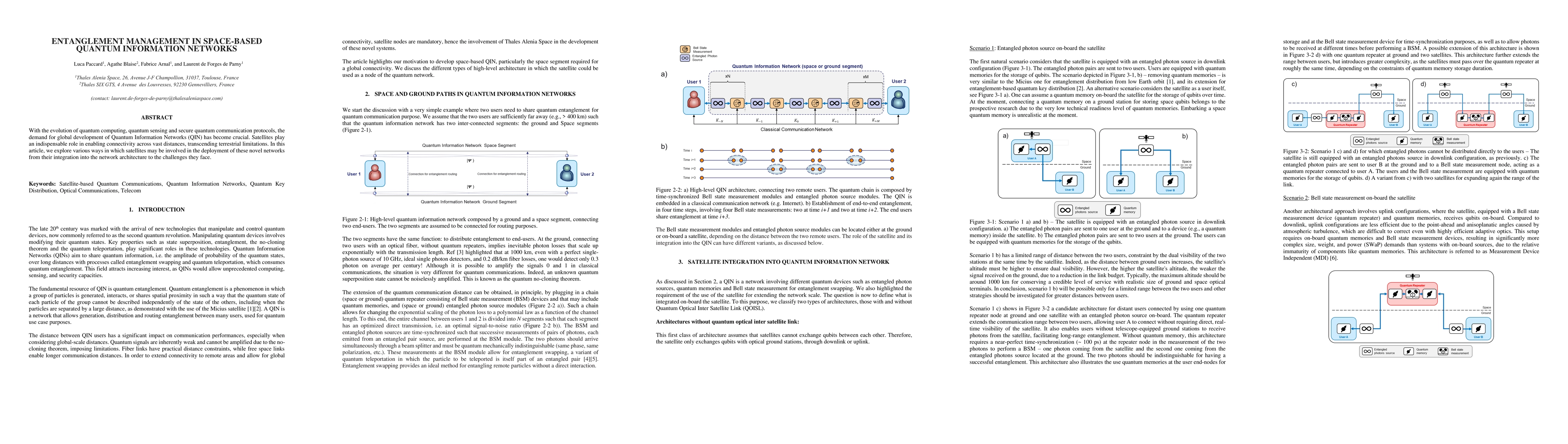 Thumbnail for Entanglement Management in Space-Based Quantum Information Networks