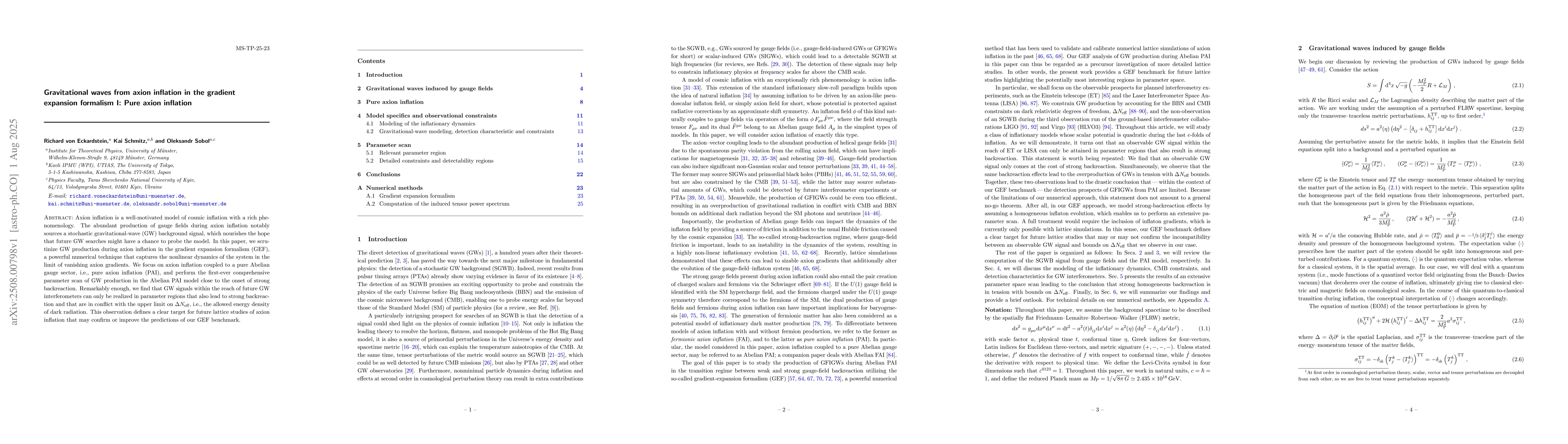 Thumbnail for Gravitational waves from axion inflation in the gradient expansion
  formalism I: Pure axion inflation