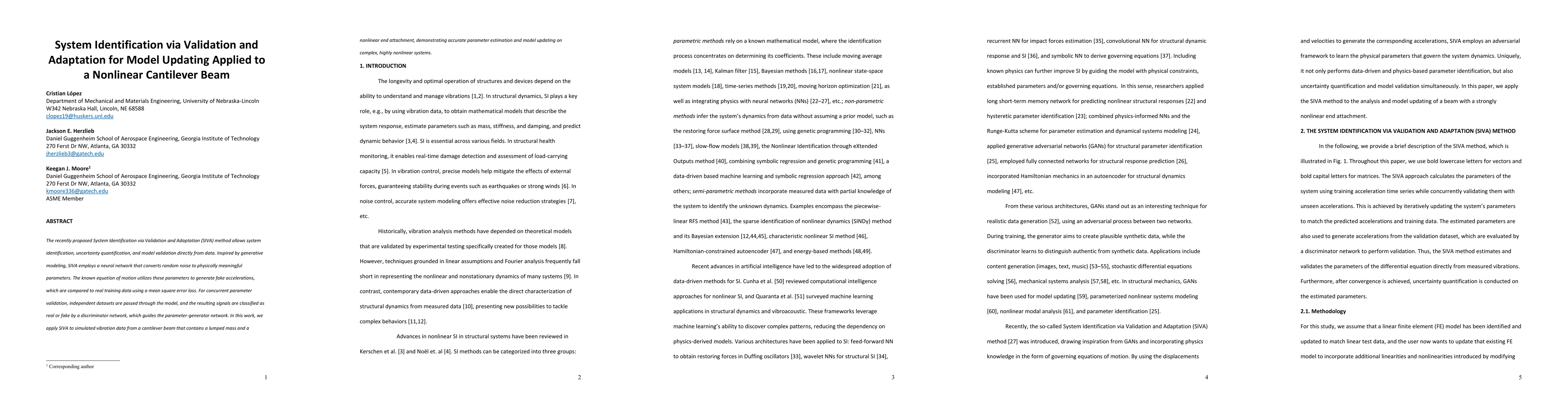 Thumbnail for System Identification via Validation and Adaptation for Model Updating
  Applied to a Nonlinear Cantilever Beam