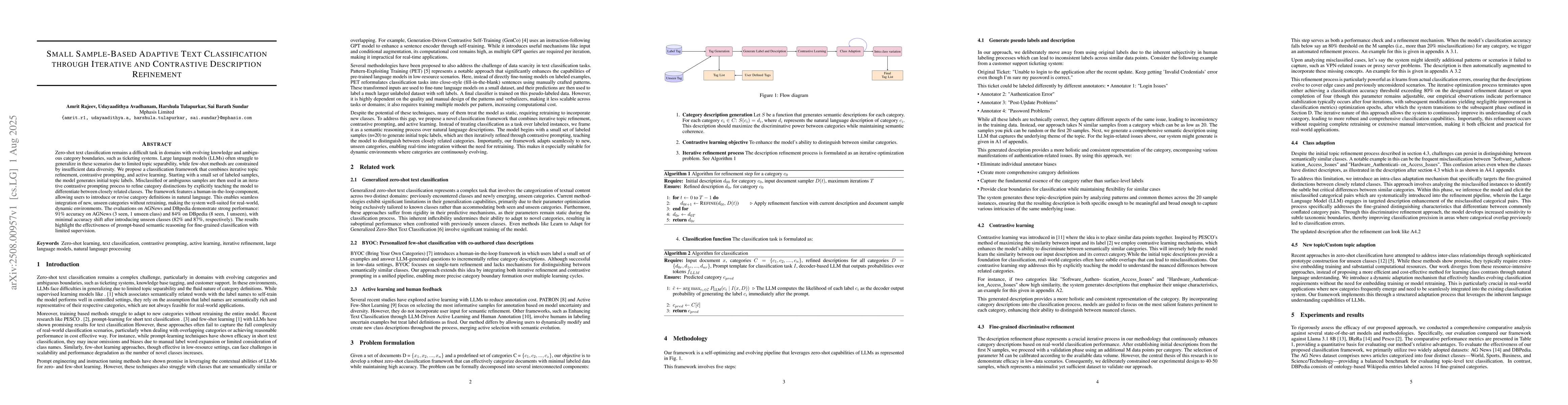 Thumbnail for Small sample-based adaptive text classification through iterative and
  contrastive description refinement