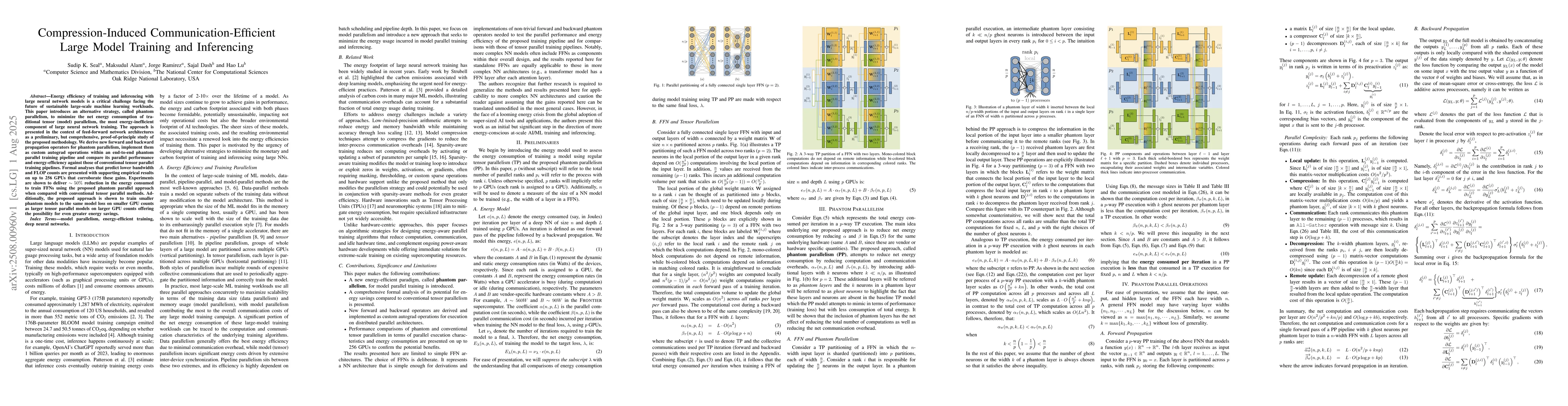 Thumbnail for Compression-Induced Communication-Efficient Large Model Training and
  Inferencing