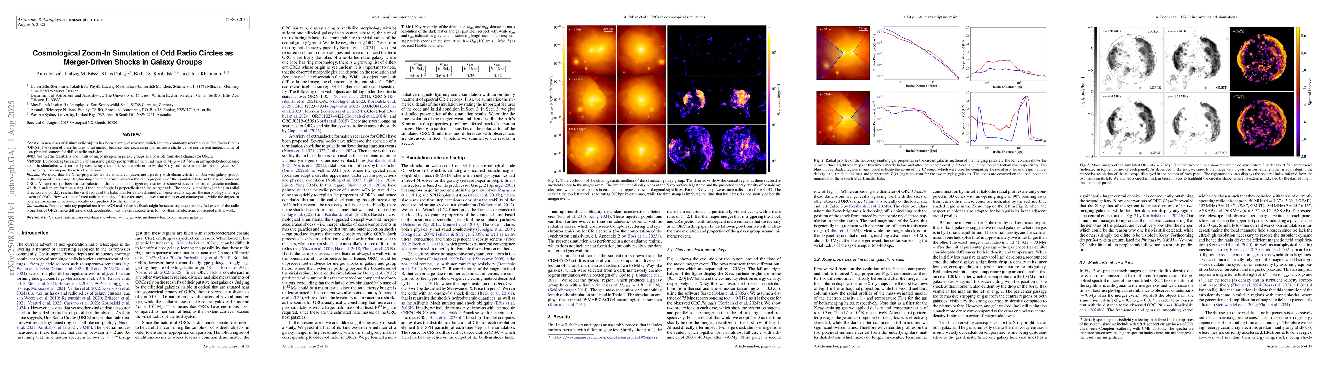 Thumbnail for Cosmological Zoom-In Simulation of Odd Radio Circles as Merger-Driven
  Shocks in Galaxy Groups