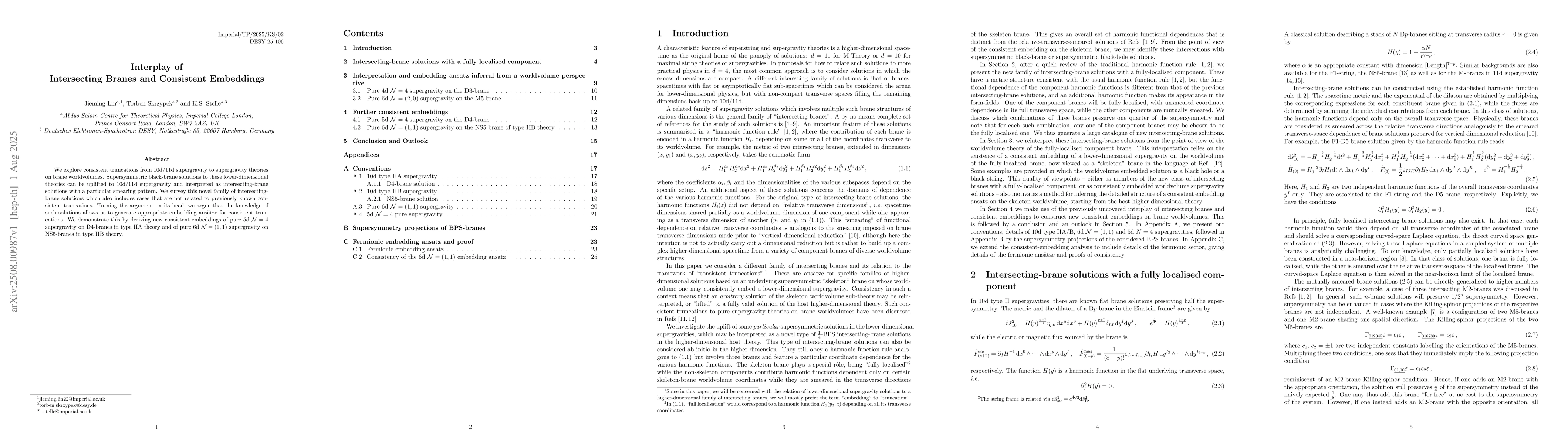 Thumbnail for Interplay of Intersecting Branes and Consistent Embeddings