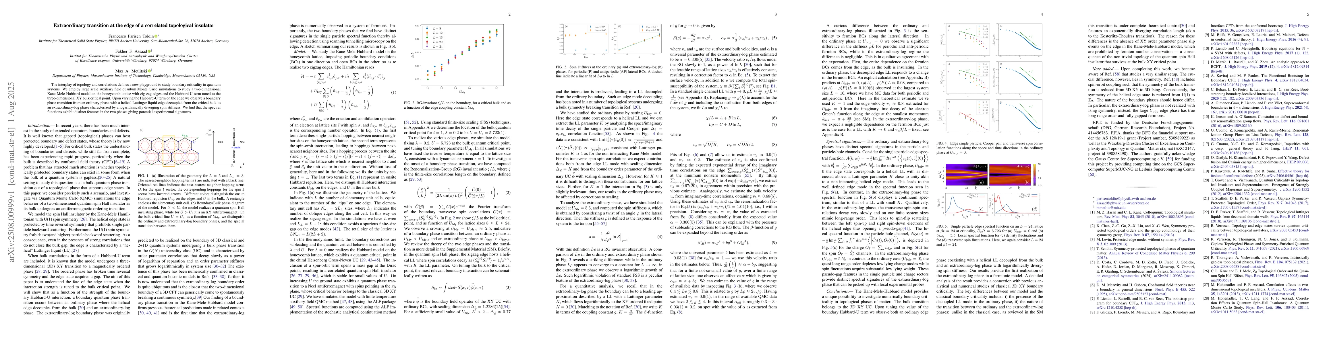 Thumbnail for Extraordinary transition at the edge of a correlated topological
  insulator