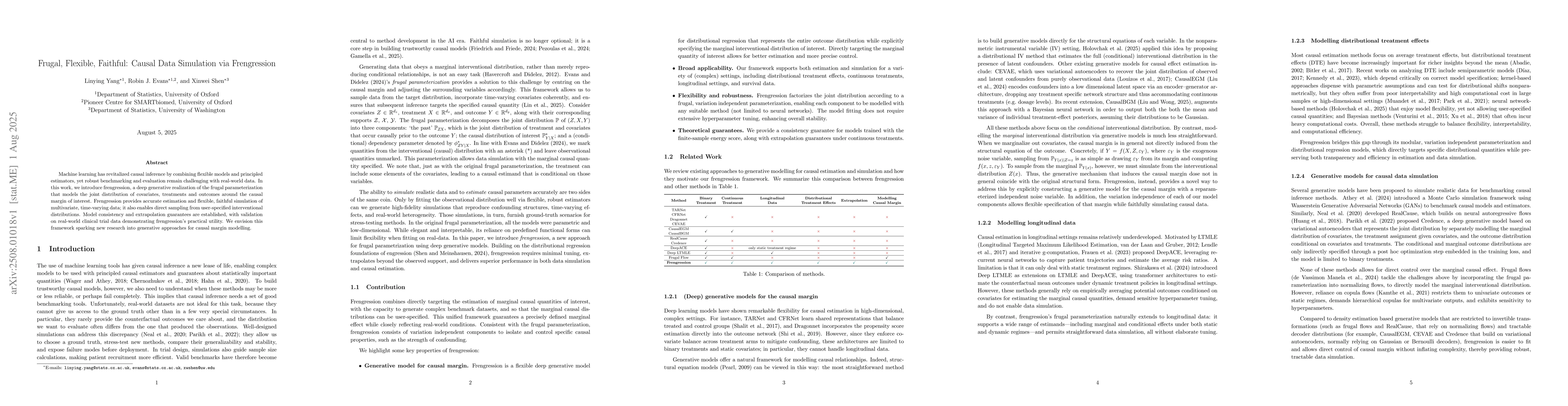 Thumbnail for Frugal, Flexible, Faithful: Causal Data Simulation via Frengression