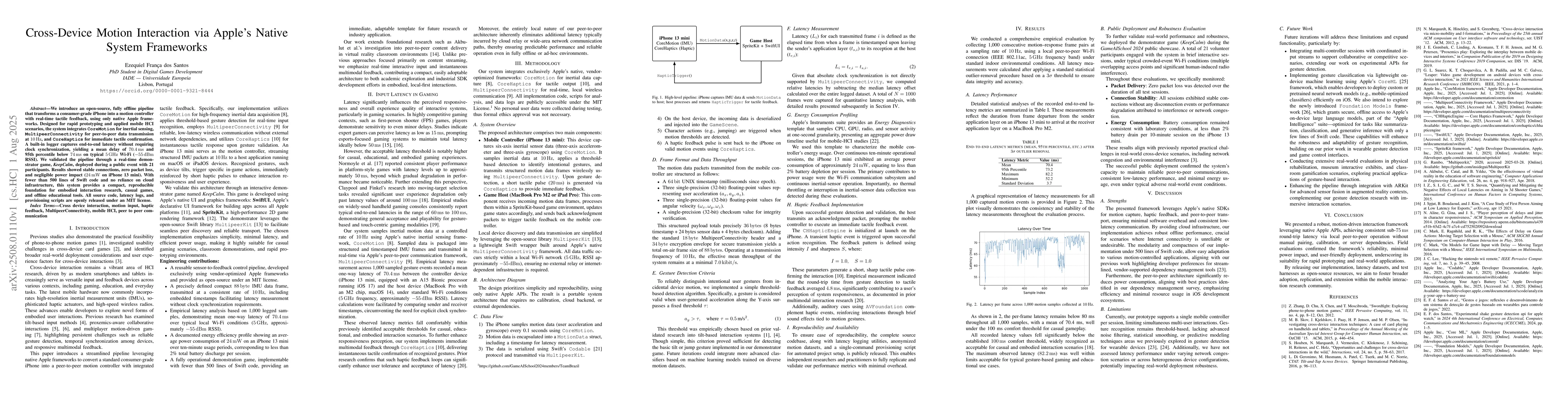 Thumbnail for Cross-Device Motion Interaction via Apple's Native System Frameworks