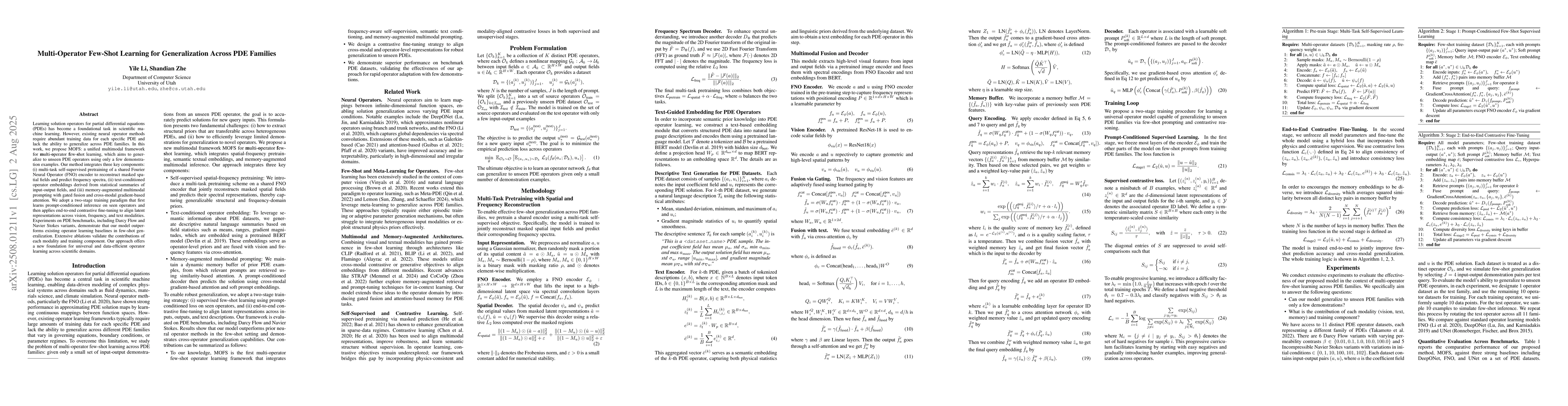 Thumbnail for Multi-Operator Few-Shot Learning for Generalization Across PDE Families