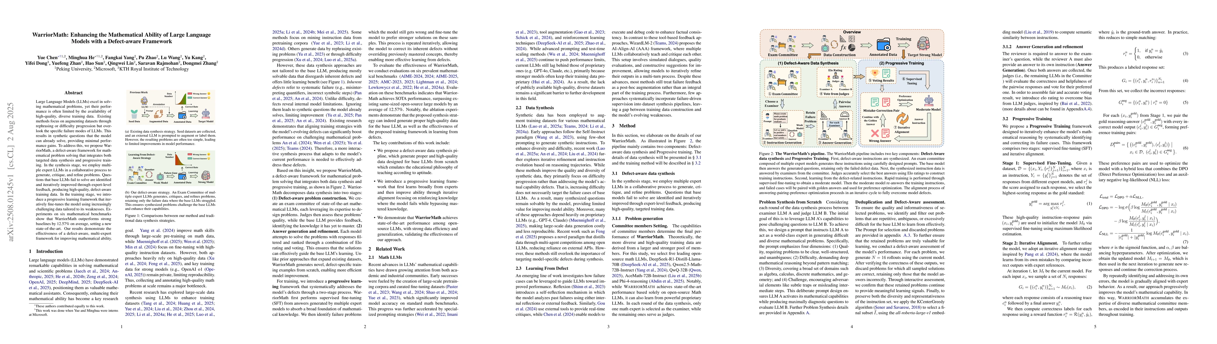 Thumbnail for WarriorMath: Enhancing the Mathematical Ability of Large Language Models
  with a Defect-aware Framework