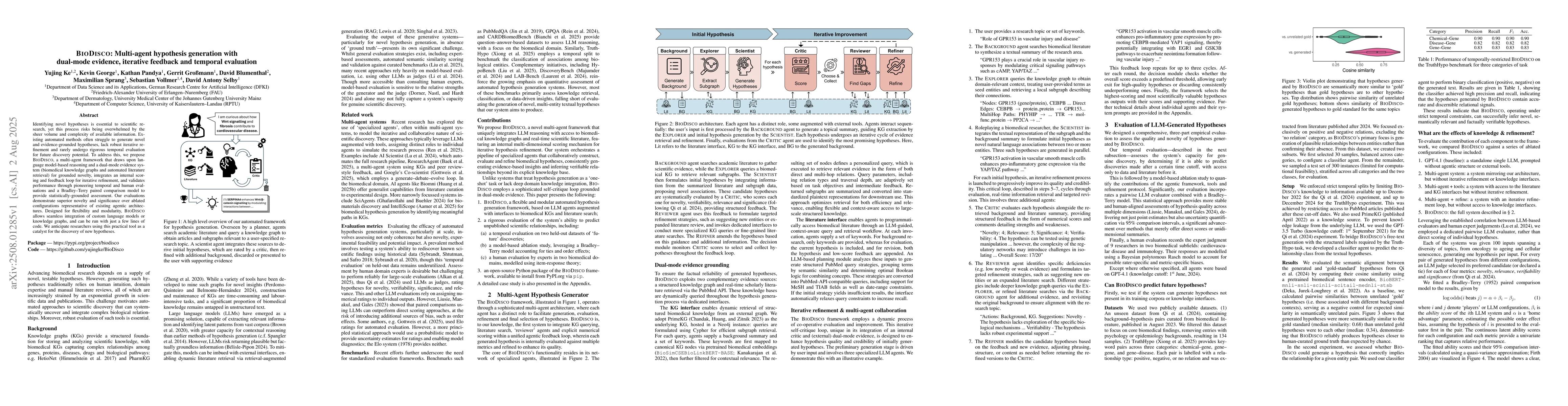 Thumbnail for BioDisco: Multi-agent hypothesis generation with dual-mode evidence,
  iterative feedback and temporal evaluation
