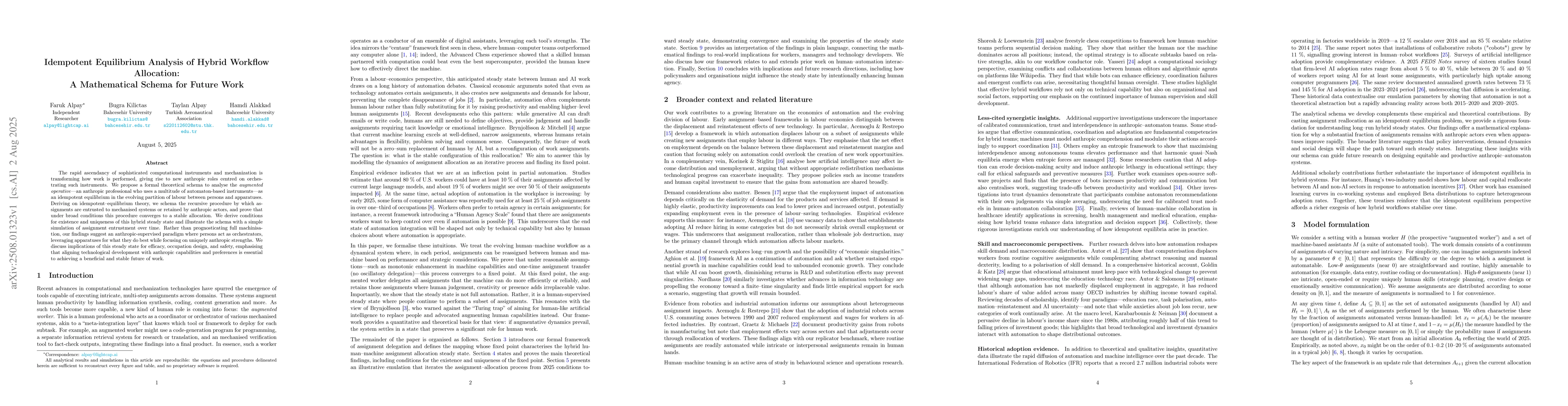 Thumbnail for Idempotent Equilibrium Analysis of Hybrid Workflow Allocation: A
  Mathematical Schema for Future Work
