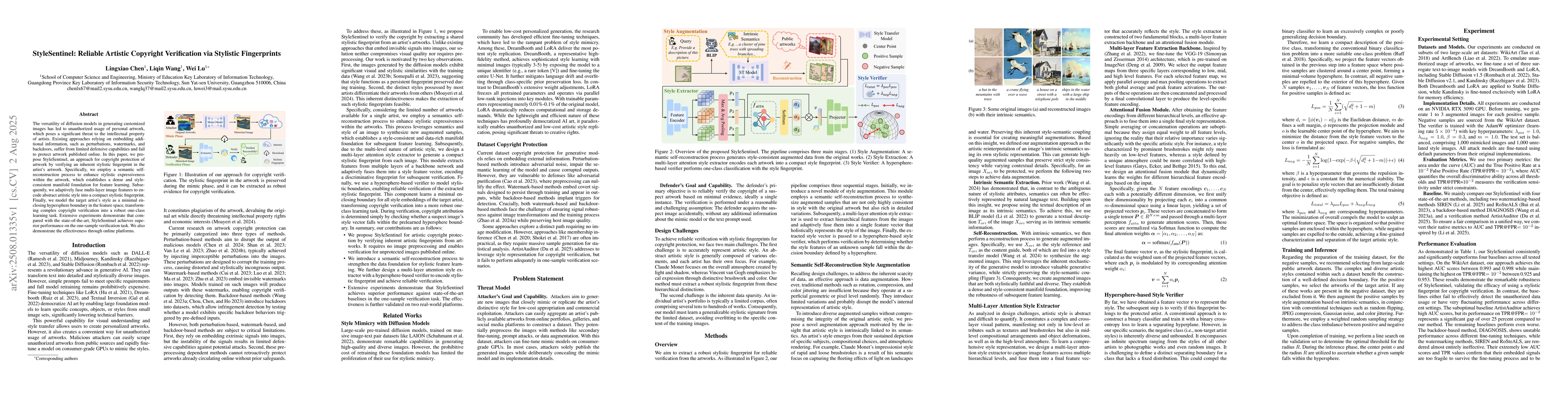 Thumbnail for StyleSentinel: Reliable Artistic Copyright Verification via Stylistic
  Fingerprints