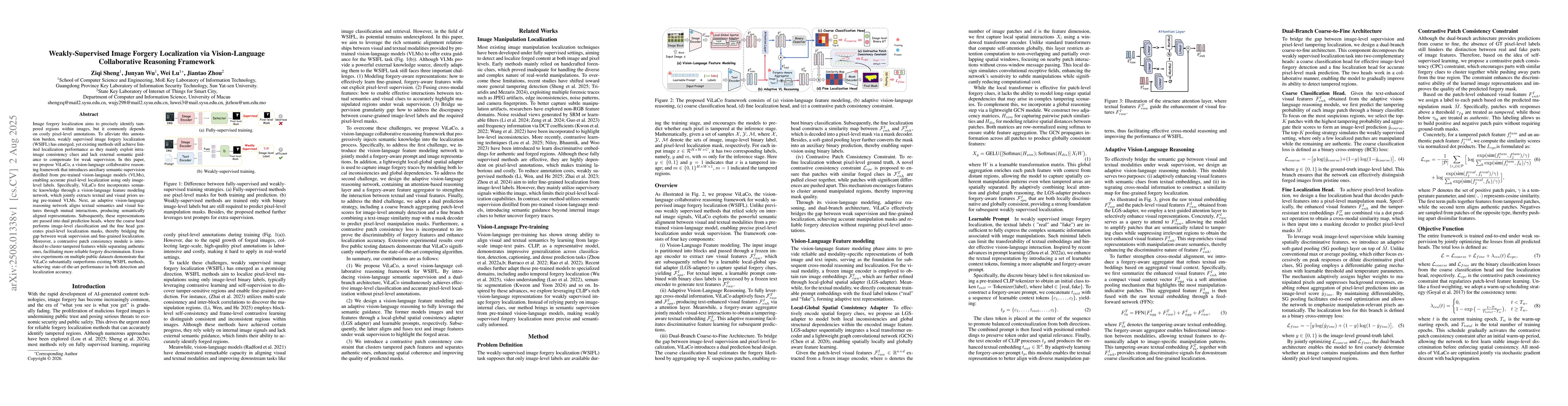 Thumbnail for Weakly-Supervised Image Forgery Localization via Vision-Language
  Collaborative Reasoning Framework