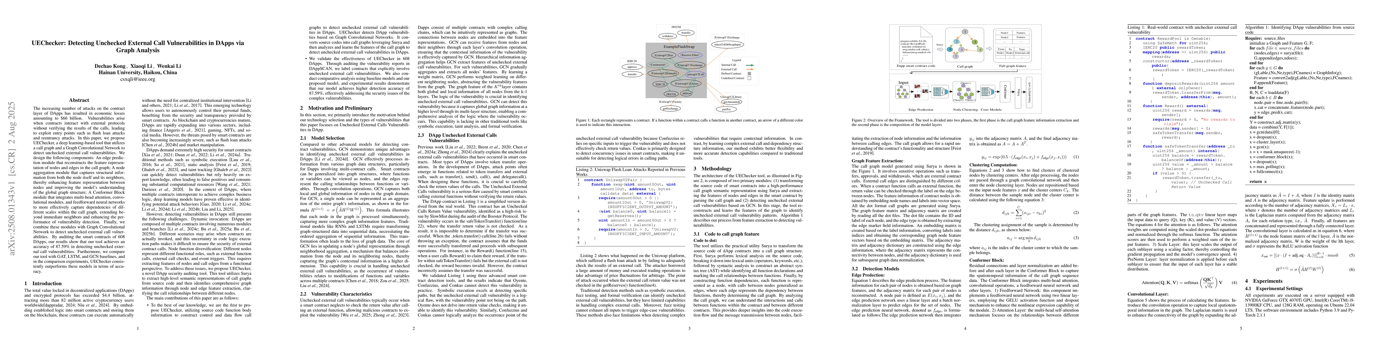 Thumbnail for UEChecker: Detecting Unchecked External Call Vulnerabilities in DApps
  via Graph Analysis
