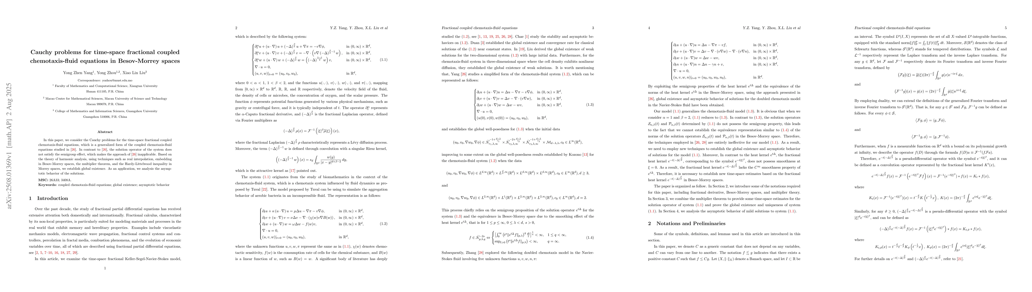 Thumbnail for Cauchy problems for time-space fractional coupled chemotaxis-fluid
  equations in Besov-Morrey spaces