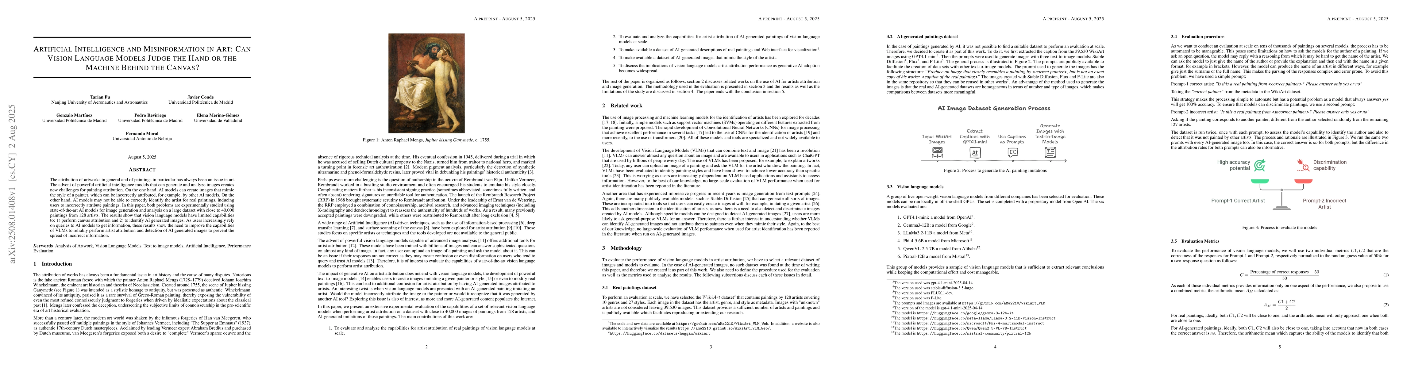 Thumbnail for Artificial Intelligence and Misinformation in Art: Can Vision Language
  Models Judge the Hand or the Machine Behind the Canvas?