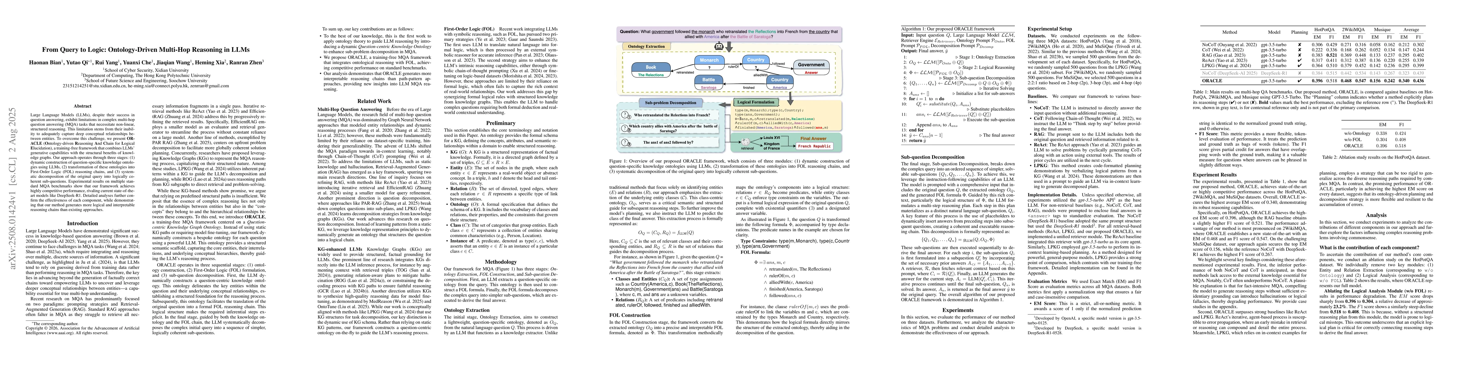 Thumbnail for From Query to Logic: Ontology-Driven Multi-Hop Reasoning in LLMs