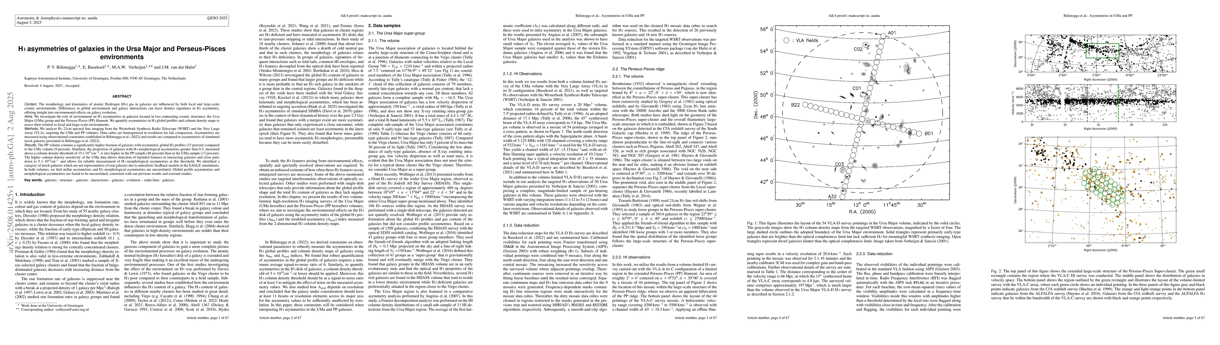 Thumbnail for HI asymmetries of galaxies in the Ursa Major and Perseus-Pisces
  environments