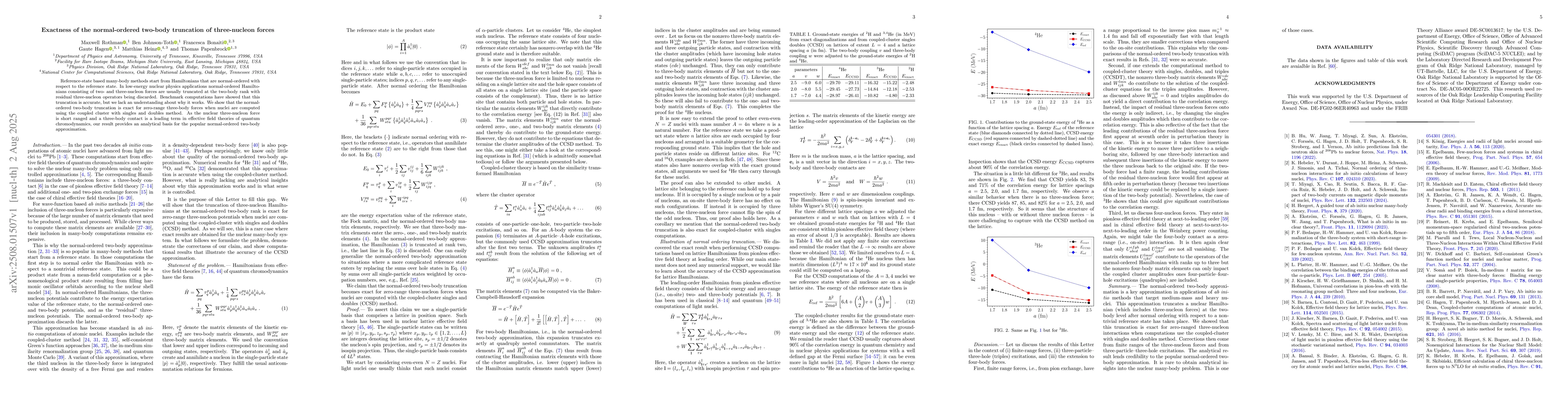 Thumbnail for Exactness of the normal-ordered two-body truncation of three-nucleon
  forces