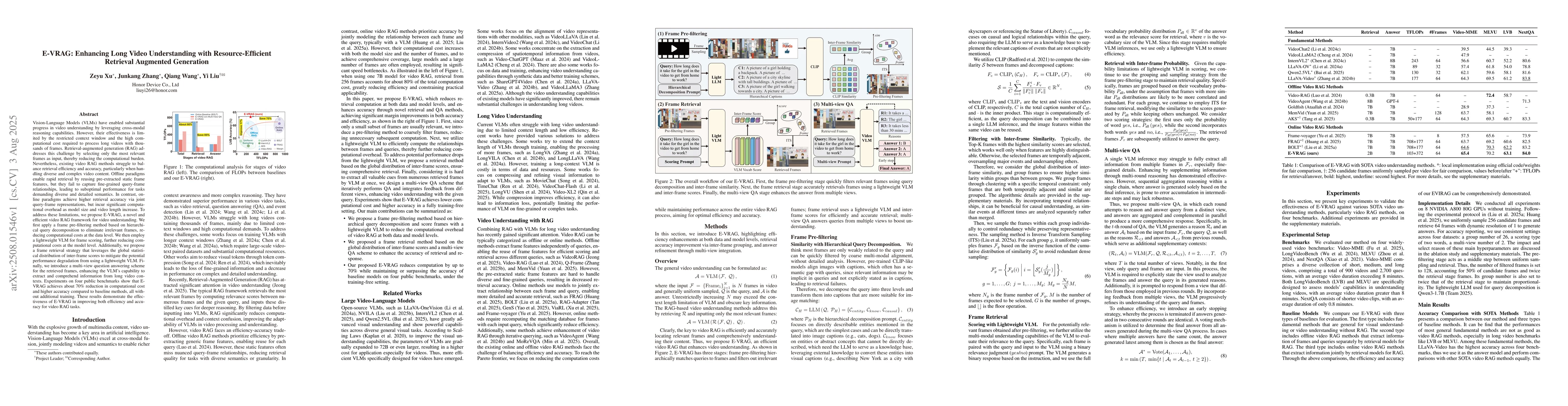 Thumbnail for E-VRAG: Enhancing Long Video Understanding with Resource-Efficient
  Retrieval Augmented Generation
