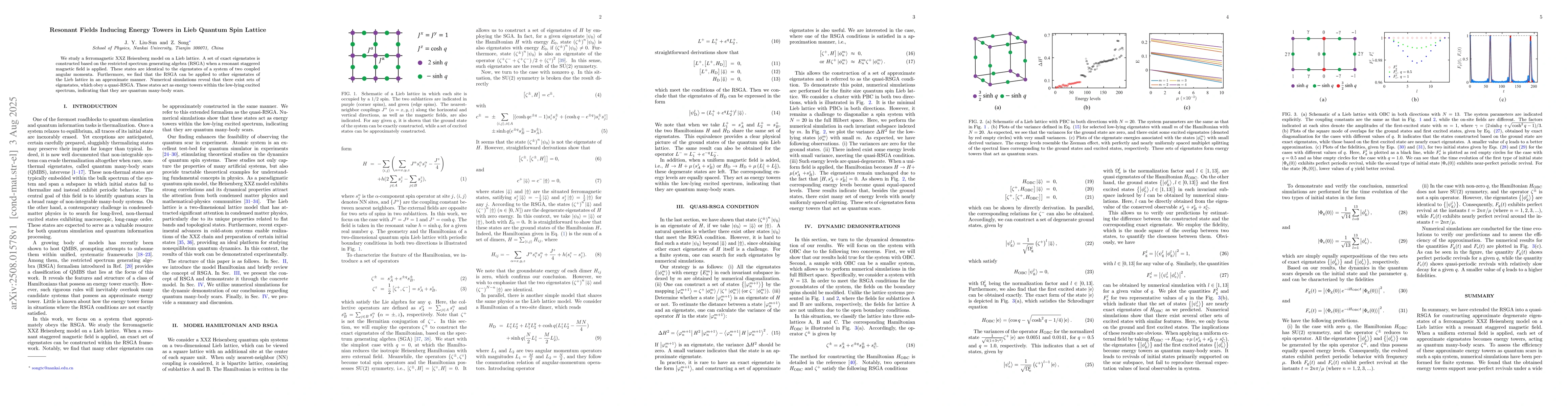 Thumbnail for Resonant Fields Inducing Energy Towers in Lieb Quantum Spin Lattice