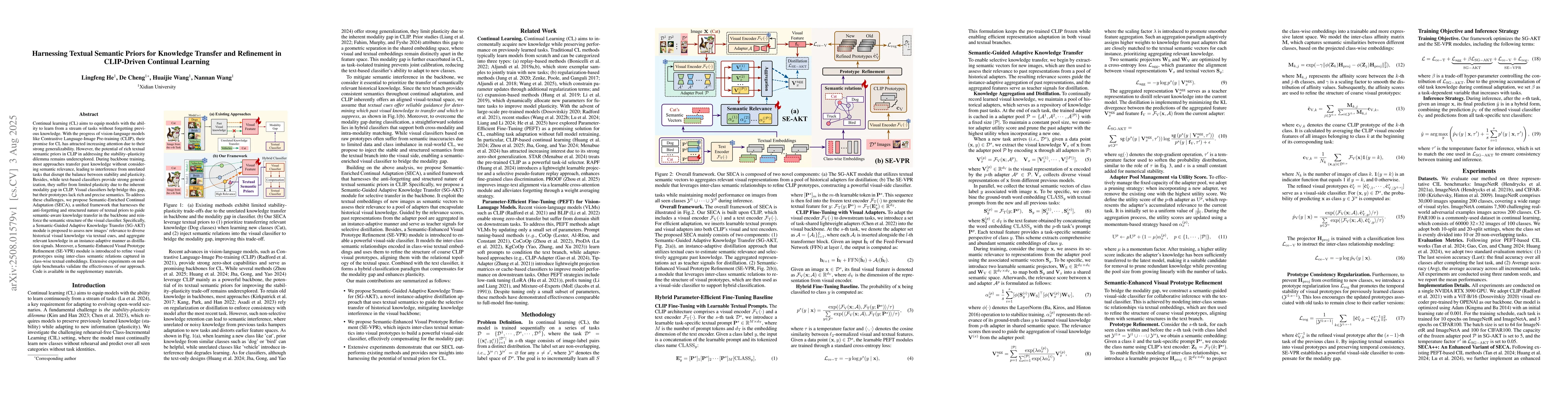 Thumbnail for Harnessing Textual Semantic Priors for Knowledge Transfer and Refinement
  in CLIP-Driven Continual Learning