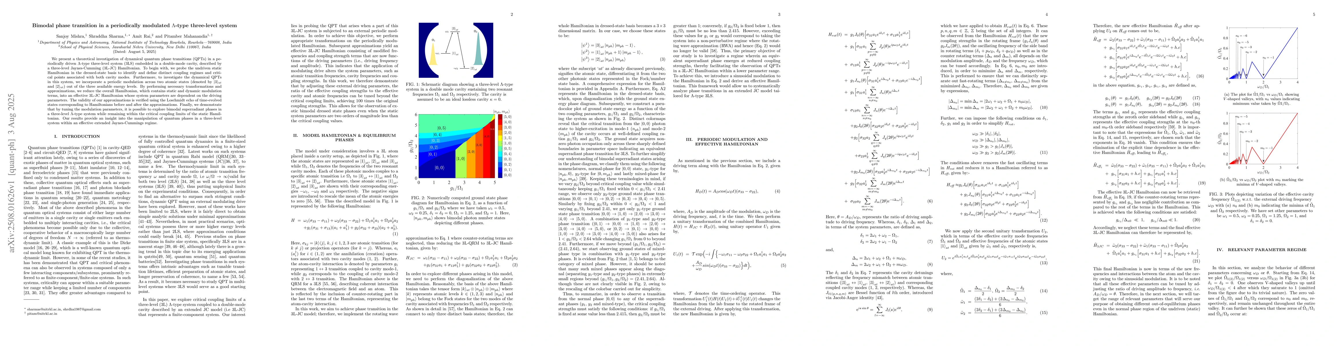 Thumbnail for Bimodal phase transition in a periodically modulated $Λ$-type
  three-level system