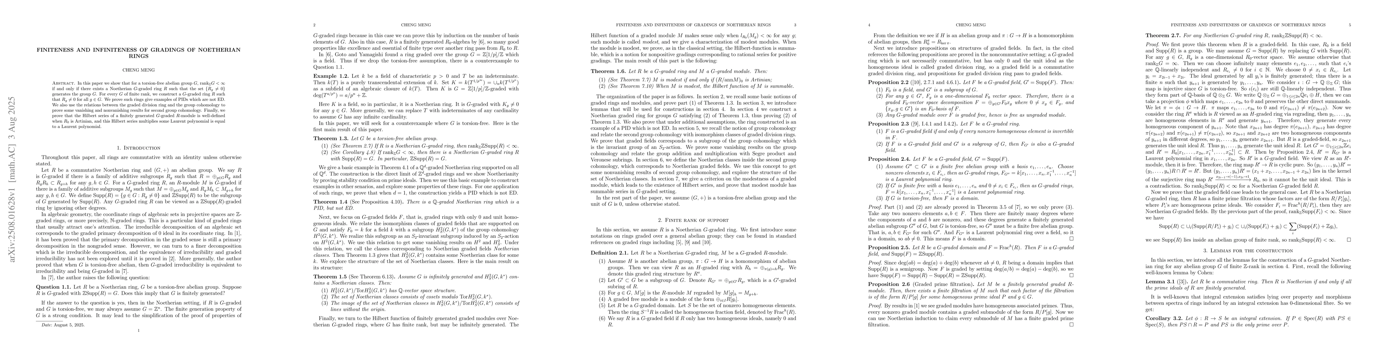 Thumbnail for Finiteness and infiniteness of gradings of Noetherian rings