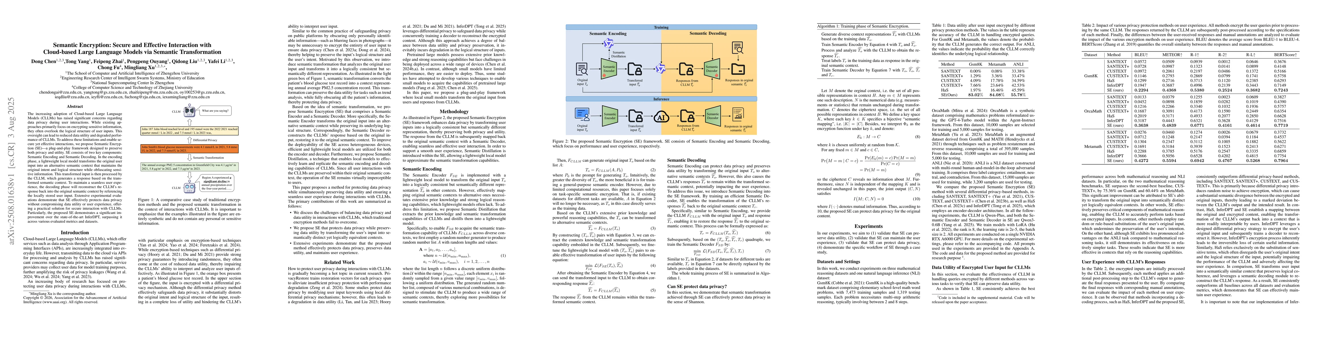 Thumbnail for Semantic Encryption: Secure and Effective Interaction with Cloud-based
  Large Language Models via Semantic Transformation