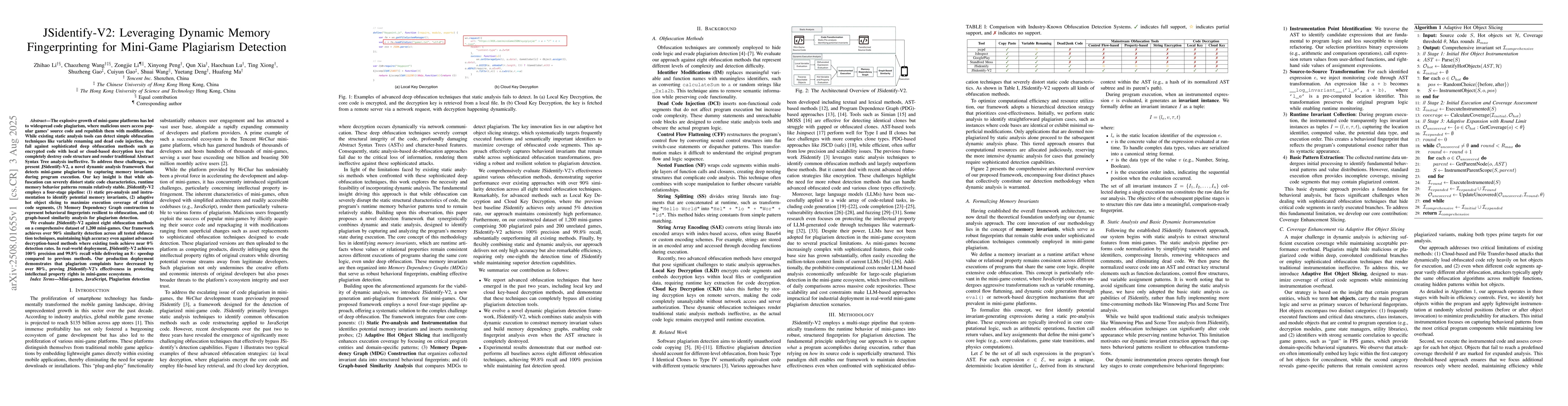 Thumbnail for JSidentify-V2: Leveraging Dynamic Memory Fingerprinting for Mini-Game
  Plagiarism Detection