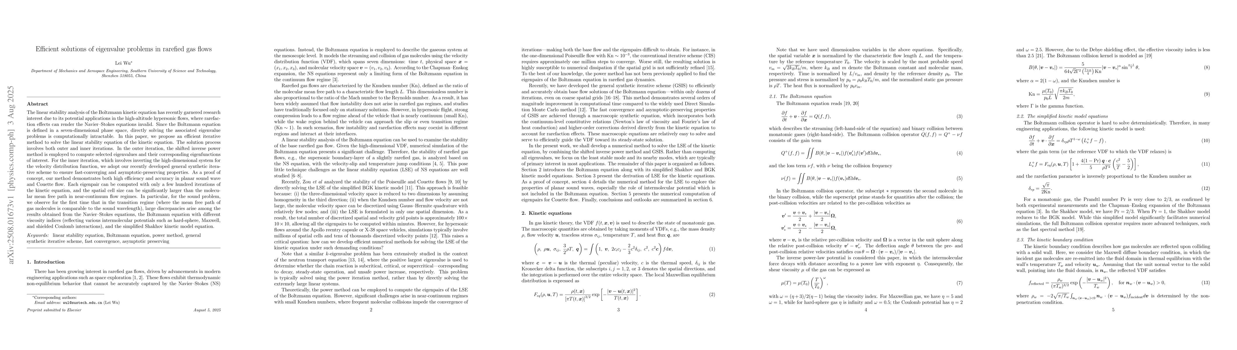 Thumbnail for Efficient solutions of eigenvalue problems in rarefied gas flows