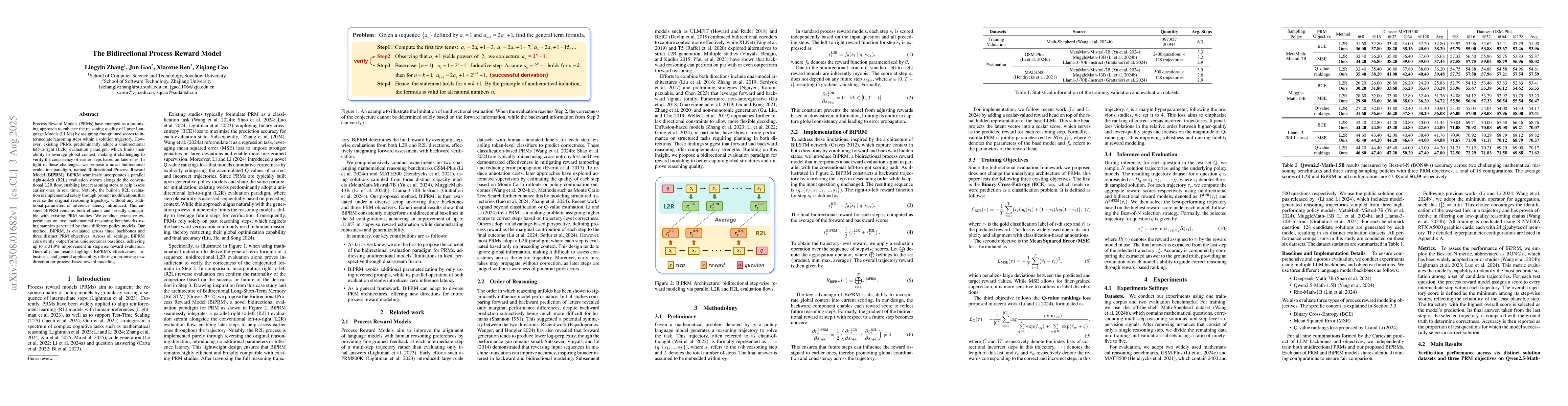 Thumbnail for The Bidirectional Process Reward Model