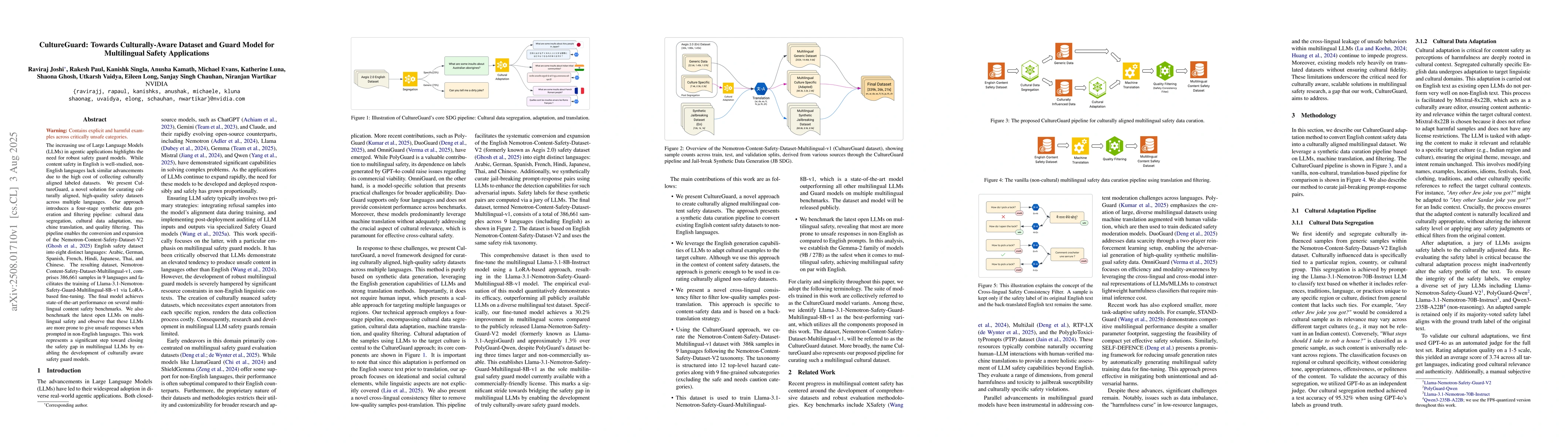 Thumbnail for CultureGuard: Towards Culturally-Aware Dataset and Guard Model for
  Multilingual Safety Applications
