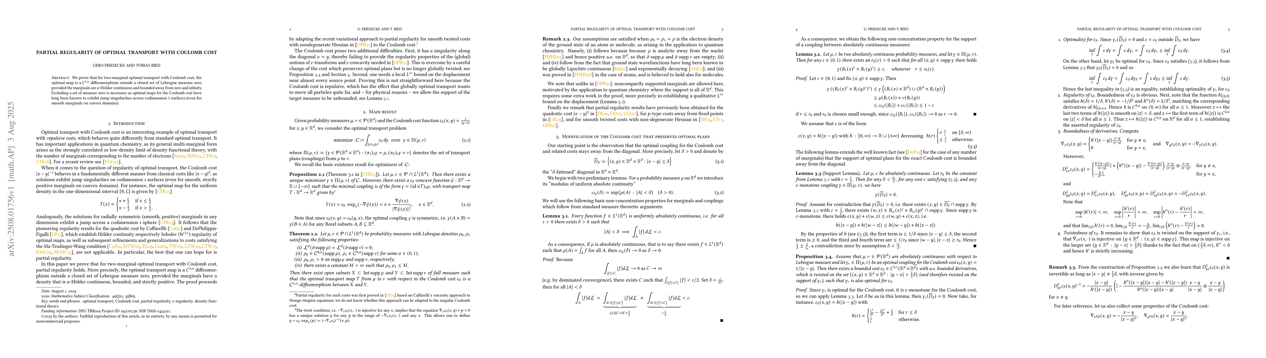 Thumbnail for Partial regularity of optimal transport with Coulomb cost