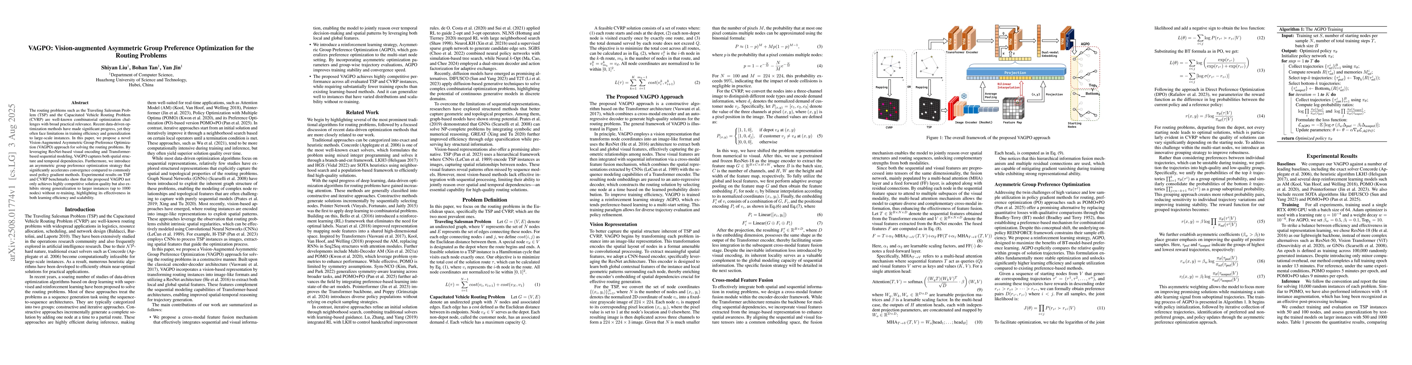 Thumbnail for VAGPO: Vision-augmented Asymmetric Group Preference Optimization for the
  Routing Problems