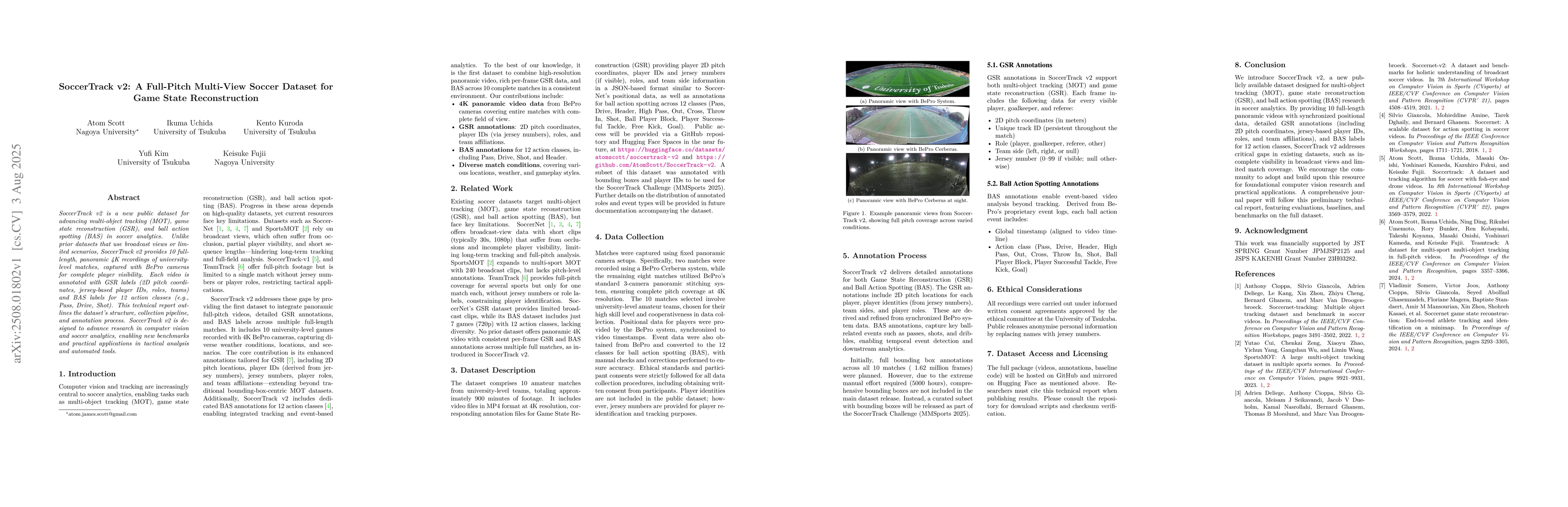 Thumbnail for SoccerTrack v2: A Full-Pitch Multi-View Soccer Dataset for Game State
  Reconstruction
