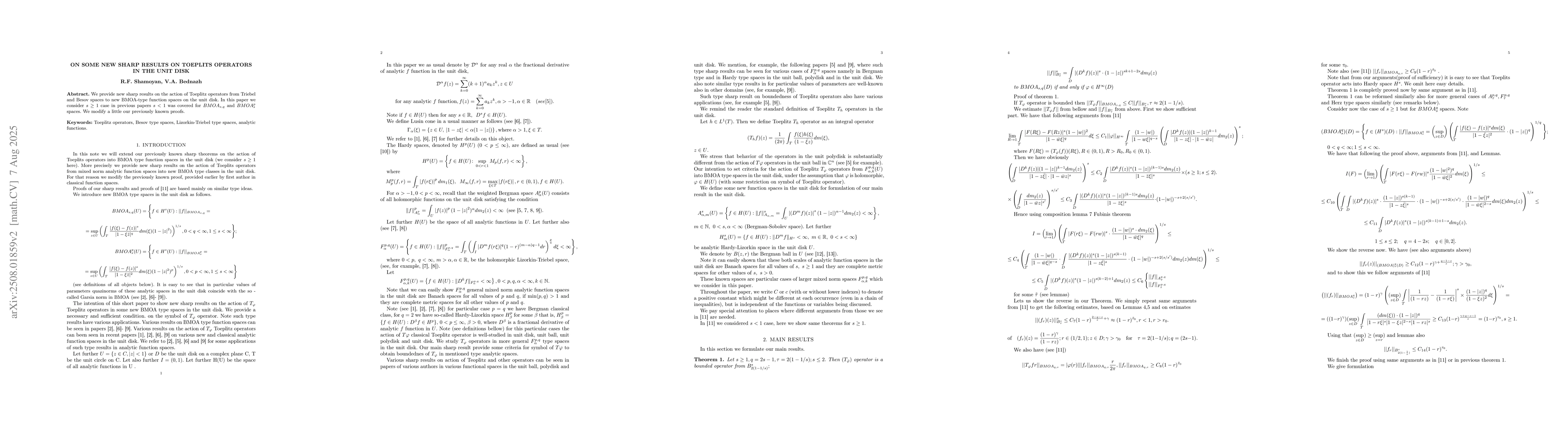 Thumbnail for On some new sharp results on Toeplits operators in the unit disk
