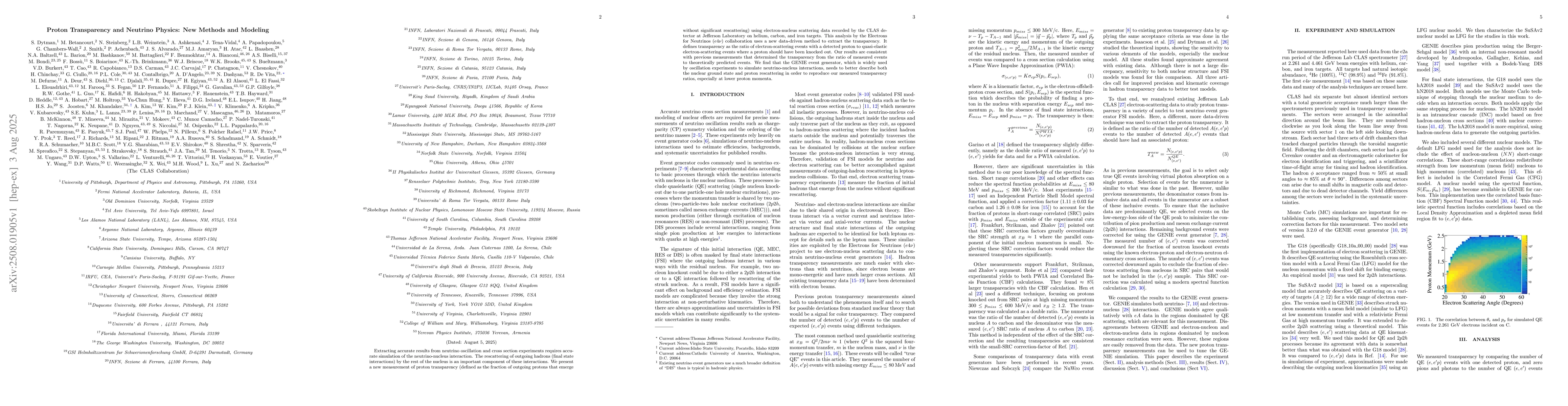 Thumbnail for Proton Transparency and Neutrino Physics: New Methods and Modeling