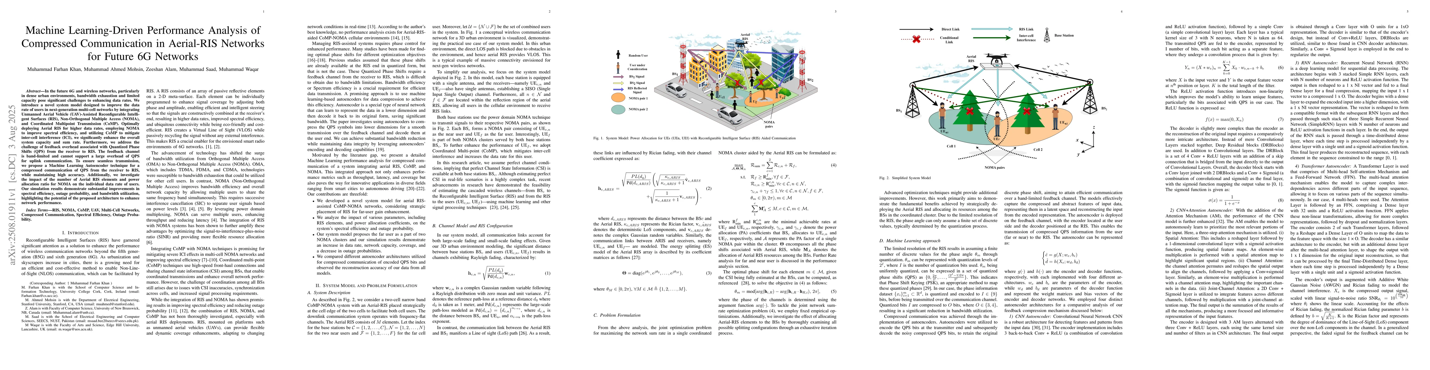 Thumbnail for Machine Learning-Driven Performance Analysis of Compressed Communication
  in Aerial-RIS Networks for Future 6G Networks