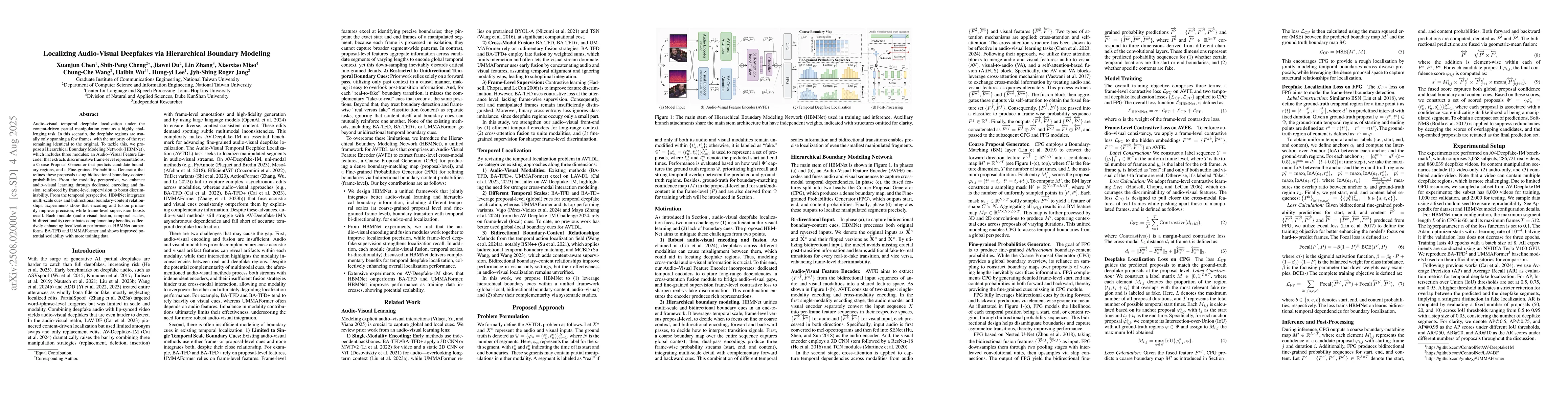 Thumbnail for Localizing Audio-Visual Deepfakes via Hierarchical Boundary Modeling