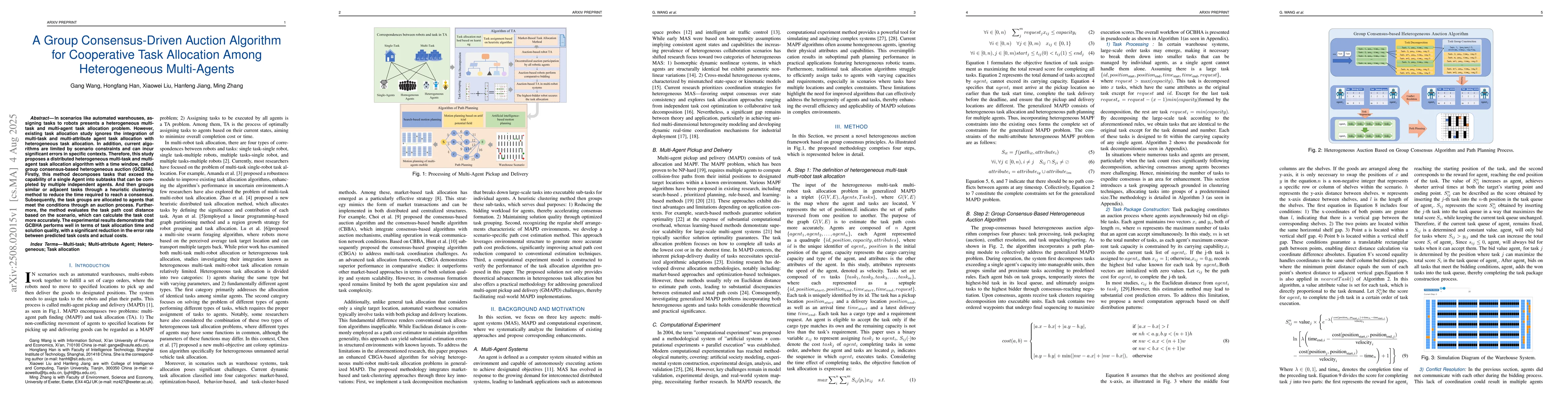 Thumbnail for A Group Consensus-Driven Auction Algorithm for Cooperative Task
  Allocation Among Heterogeneous Multi-Agents