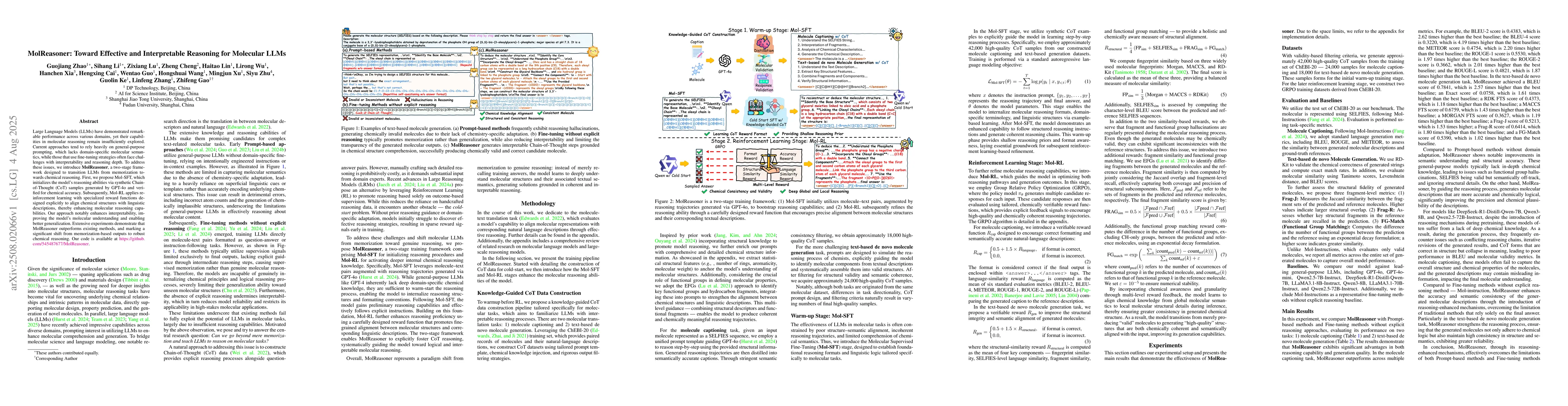 Thumbnail for MolReasoner: Toward Effective and Interpretable Reasoning for Molecular
  LLMs