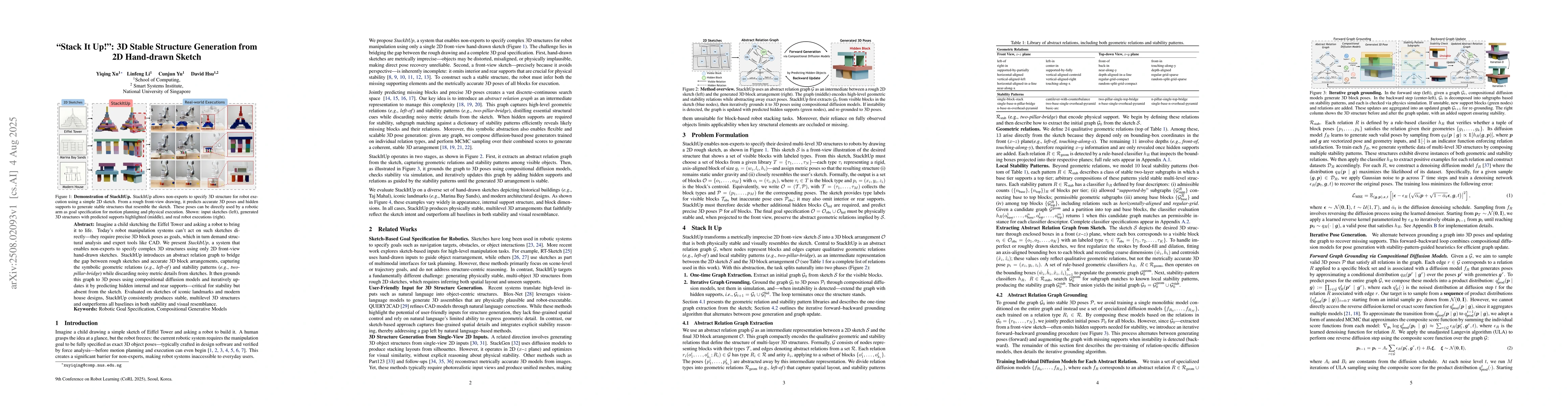 Thumbnail for "Stack It Up!": 3D Stable Structure Generation from 2D Hand-drawn Sketch