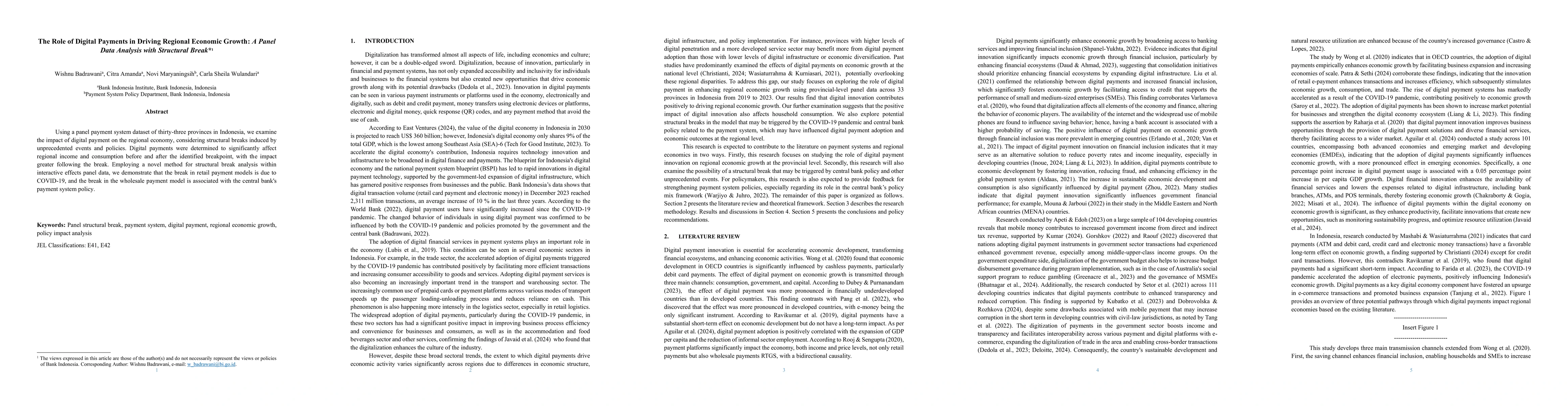 Thumbnail for The Role of Digital Payments in Driving Regional Economic Growth: A
  Panel Data Analysis with Structural Break