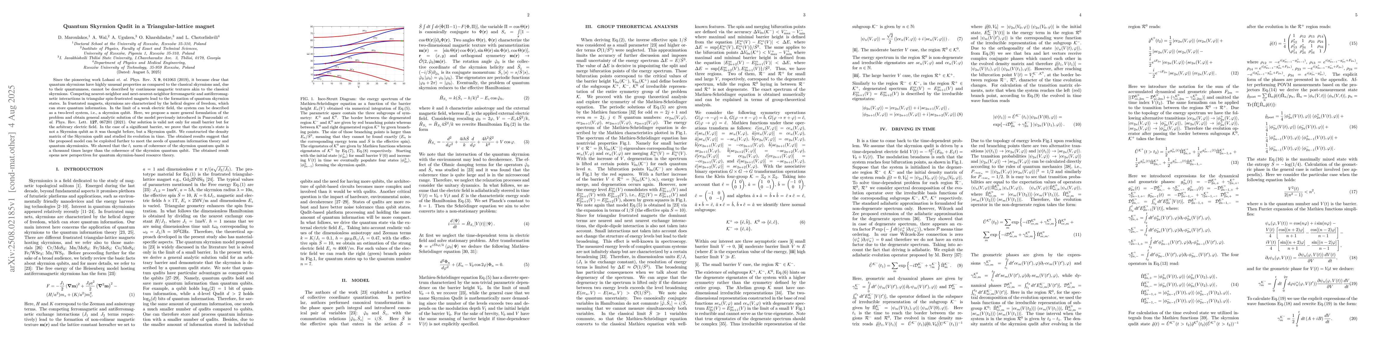 Thumbnail for Quantum Skyrmion Qudit in a Triangular-lattice magnet
