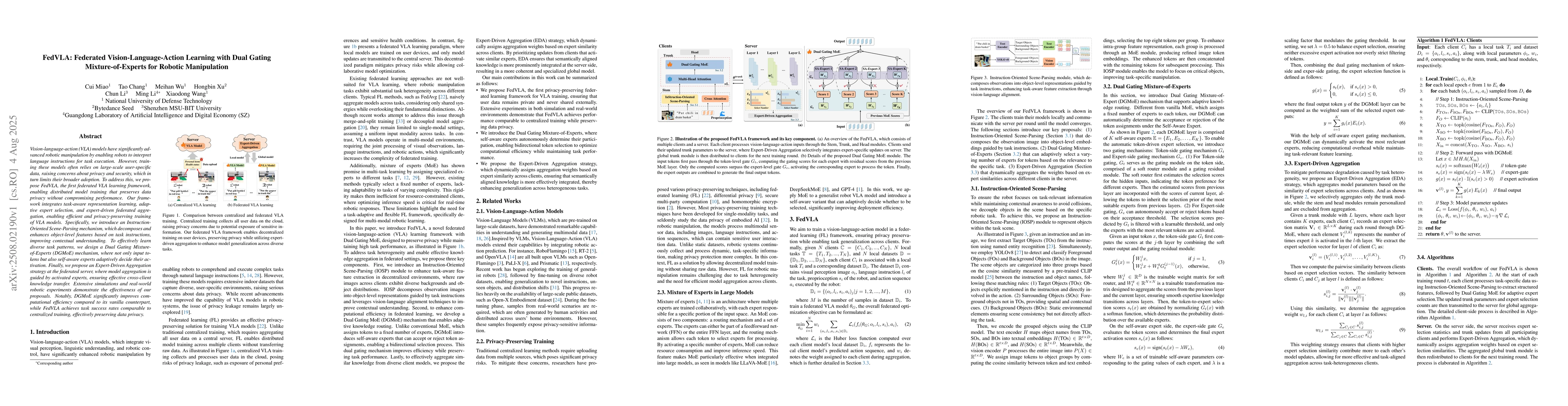 Thumbnail for FedVLA: Federated Vision-Language-Action Learning with Dual Gating
  Mixture-of-Experts for Robotic Manipulation
