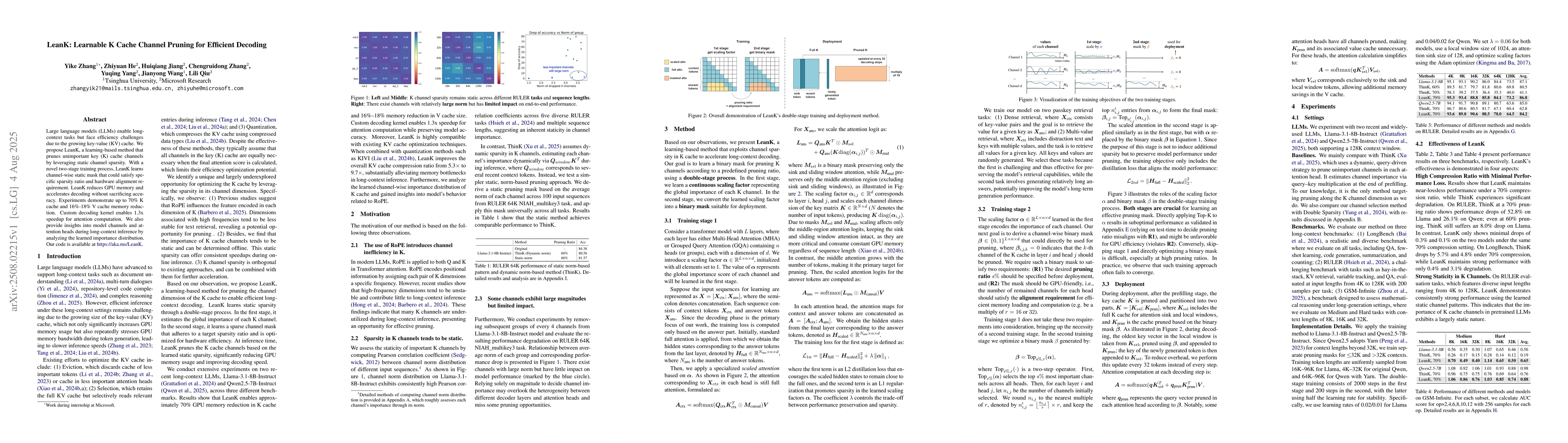 Thumbnail for LeanK: Learnable K Cache Channel Pruning for Efficient Decoding