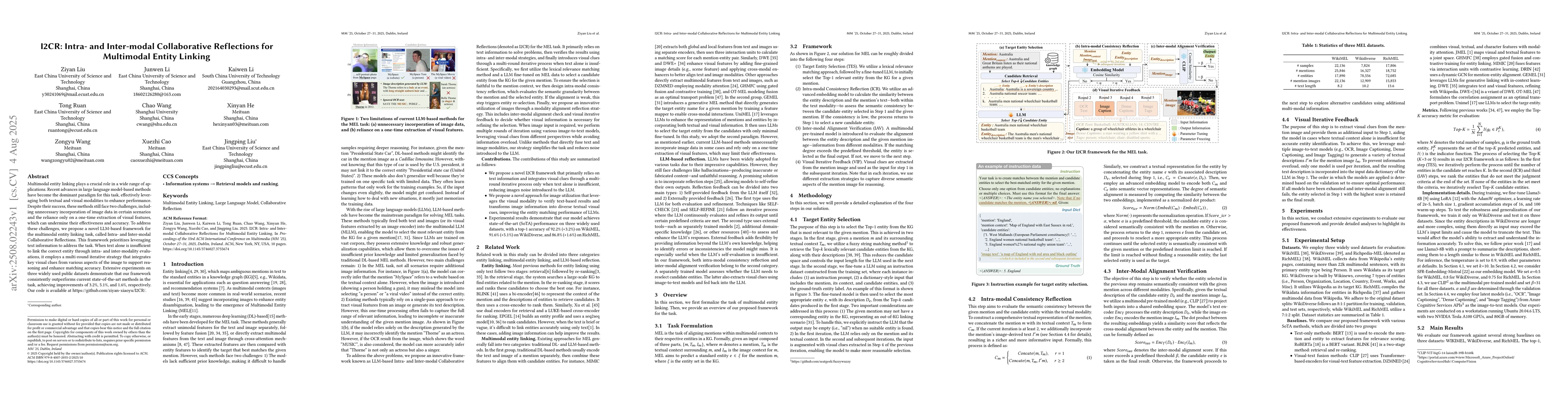 Thumbnail for I2CR: Intra- and Inter-modal Collaborative Reflections for Multimodal
  Entity Linking