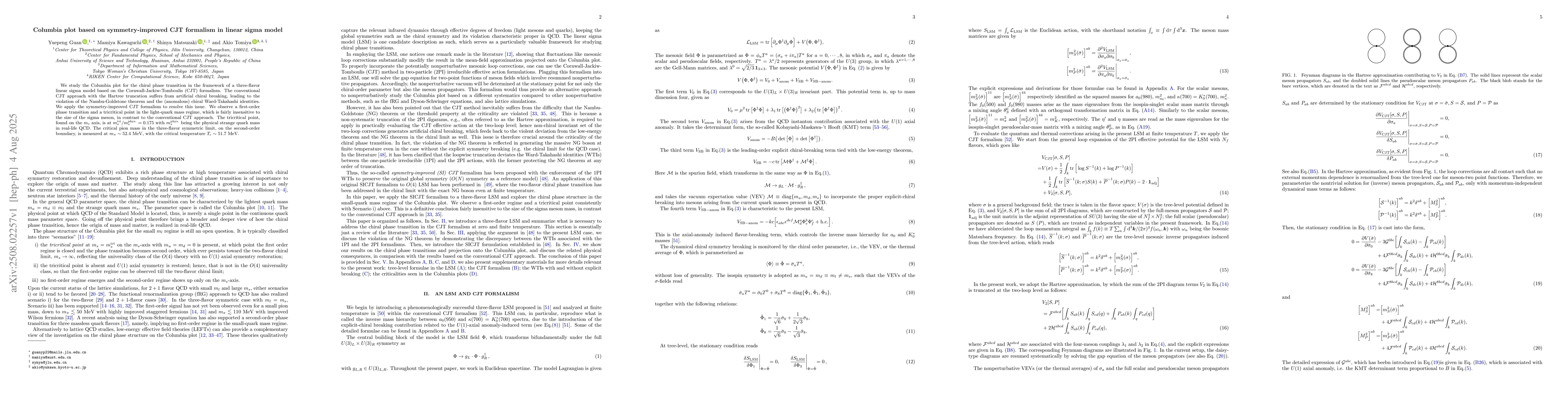 Thumbnail for Columbia plot based on symmetry-improved CJT formalism in linear sigma
  model